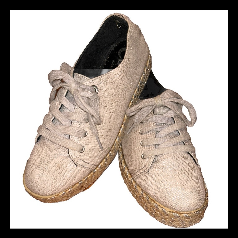 🎉HP🎉Circus by Sam Edelman Metallic Espadrilles Platform Gold Shimmer Sneakers 8